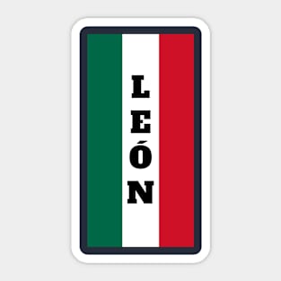 León City in Mexican Flag Colors Vertical Sticker